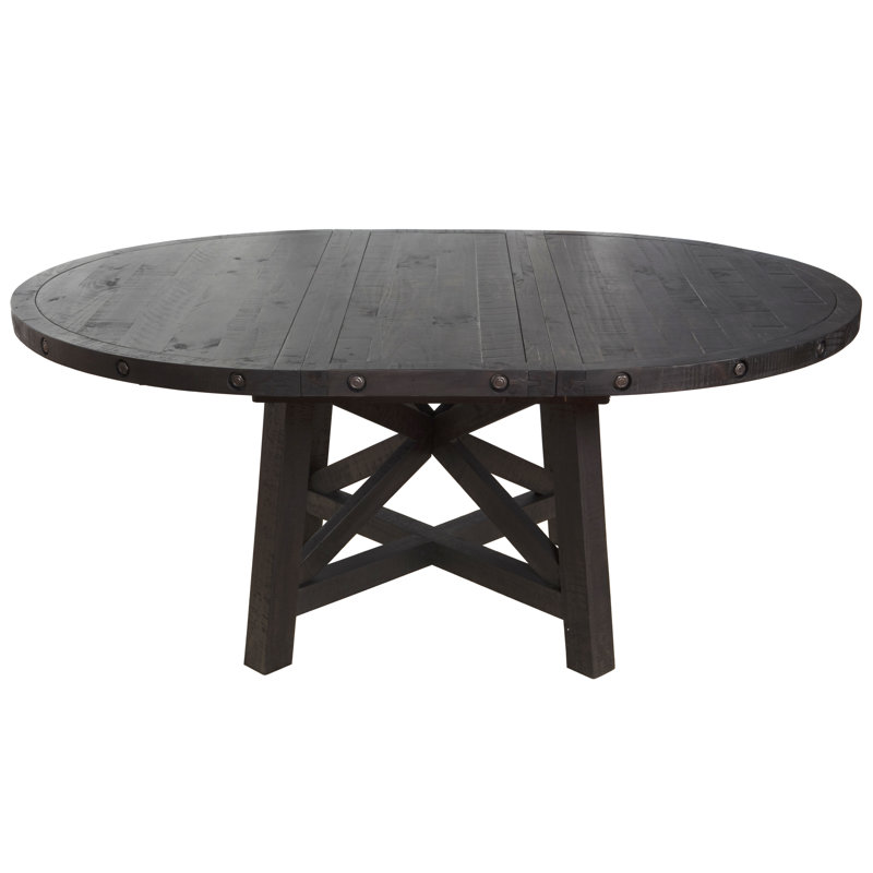 Messerly Extendable Pine Round Solid Wood Dining Table