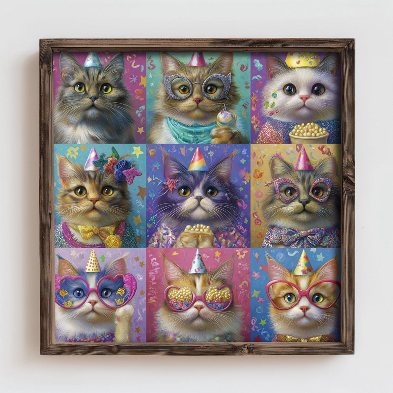 Decorative Framed MDF Painting, H 27,56 po x l 27,56 po