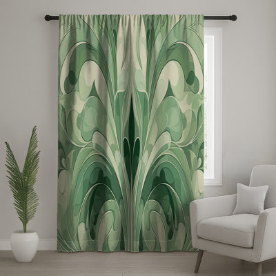 Rideaux à motif floral vert
