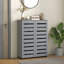 Armoire à chaussures mince avec 2 portes à lattes pour 15 paires de chaussures-102443243