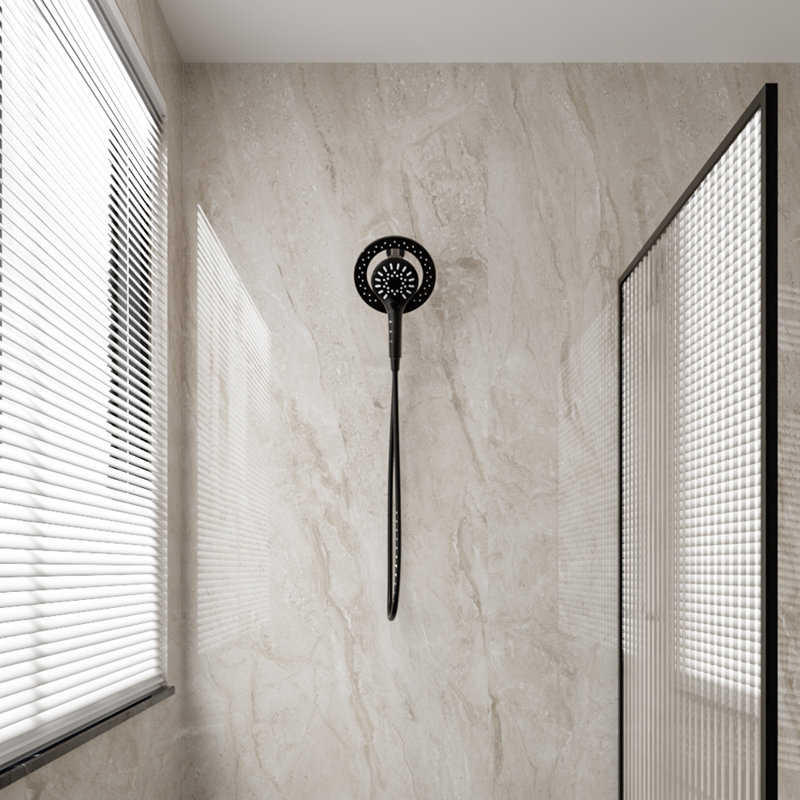 Matte black submixed combination shower kit