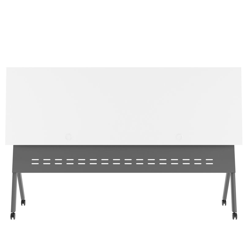 Commercial Nesting Flip Training Table With Steel Frame And Y-Legs, White, Grey