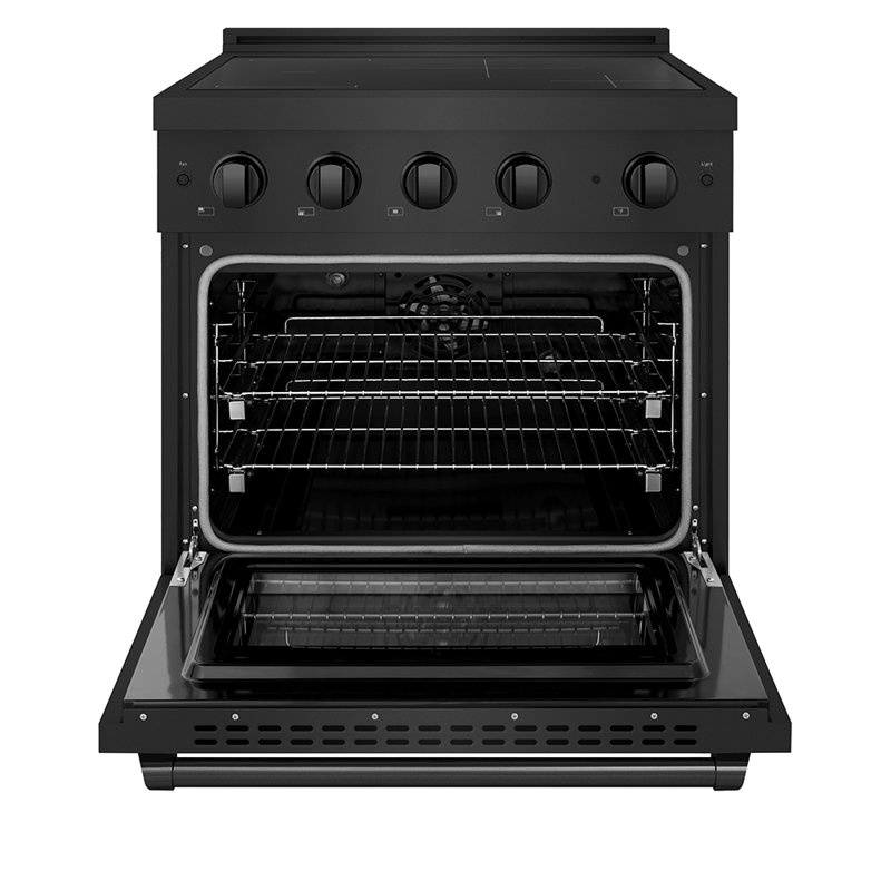 ZLINE Autograph 30 in. Paramount Induction Range with 4 Element Cooktop & Matte Black Accents, Black Stainless Steel