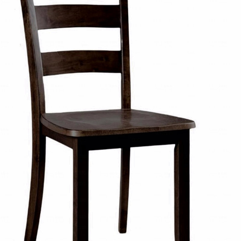 Ensemble de table de salle à manger 5 pièces, 1 table de style transitionnel et 4 chaises de salle à manger carrées avec dossier à lattes