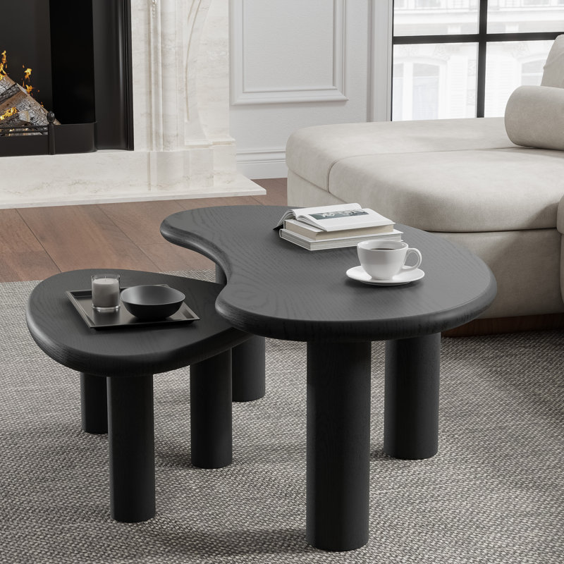 Wood Nesting Coffee Tables, Black