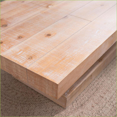 Table basse moderne en bois manufacturé rustique pour le salon, l'écurie et amp; Facile à assembler