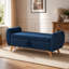 Banc rembourré en velours côtelé de 57 po de conception moderne avec banc de rangement en bois pour les chambres à coucher, couloir-27543445-27543449