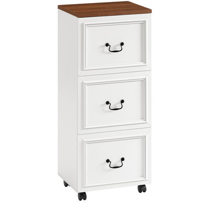 Mobile Filing Cabinet On Wheels Armhouse File Cart With 3 Drawers File Storage Cabinet