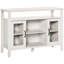 Buffet de rangement moderne avec tablettes réglables et portes en verre encadrées