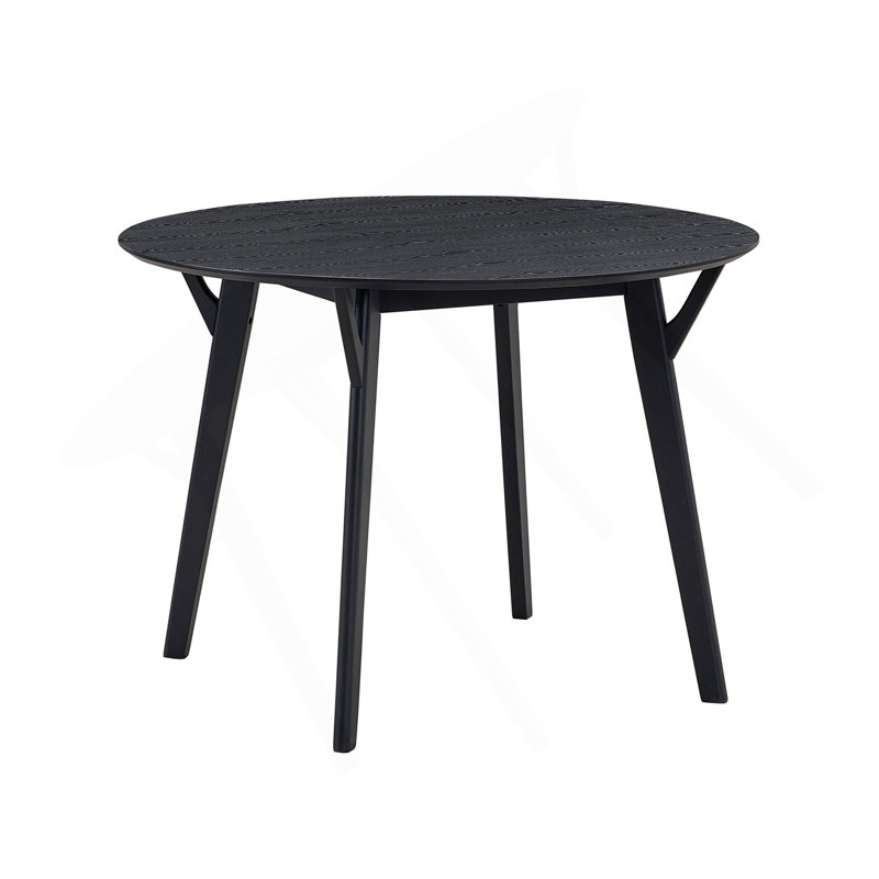 Table de salle à manger 42,01 pouces, table de salle à manger en bois pour 4 personnes, table de cuisine ronde moderne pour salon, appartement, restaurant, noir