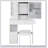 Compact Vanity Table With Sliding LED Mirror, Power Station, Hair Dryer Bracket, And Storage Drawer For Small Bedrooms-1429916786