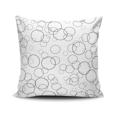 Coussin décoratif Cecyle, 17,0 x 17,0 pouces, 50% coton / 50% polyester, lavable à la machine, repassable, rembourrage en silicone, fermeture à glissière dissimulée | Coussin décoratif doux et élégant pour le salon, la chambre à coucher et le bureau