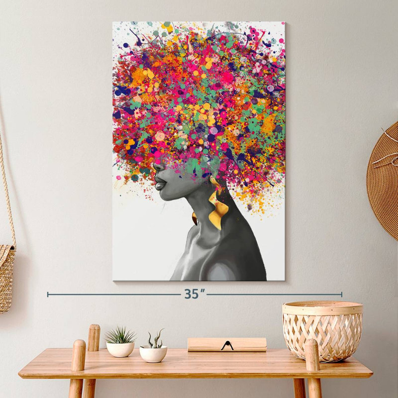 Impression sur toile Afro Hair Pop, H 30 po x l 20 po x P 1,25 po