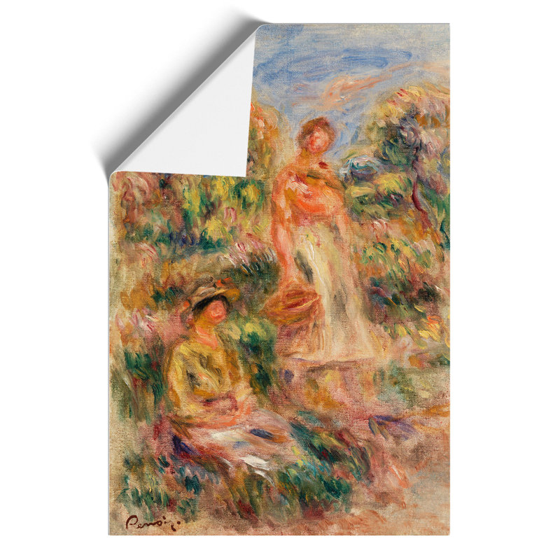 Two Women by Pierre-Auguste Renoir - No Frame Painting, 59cm H x 42cm W x 0.1cm D