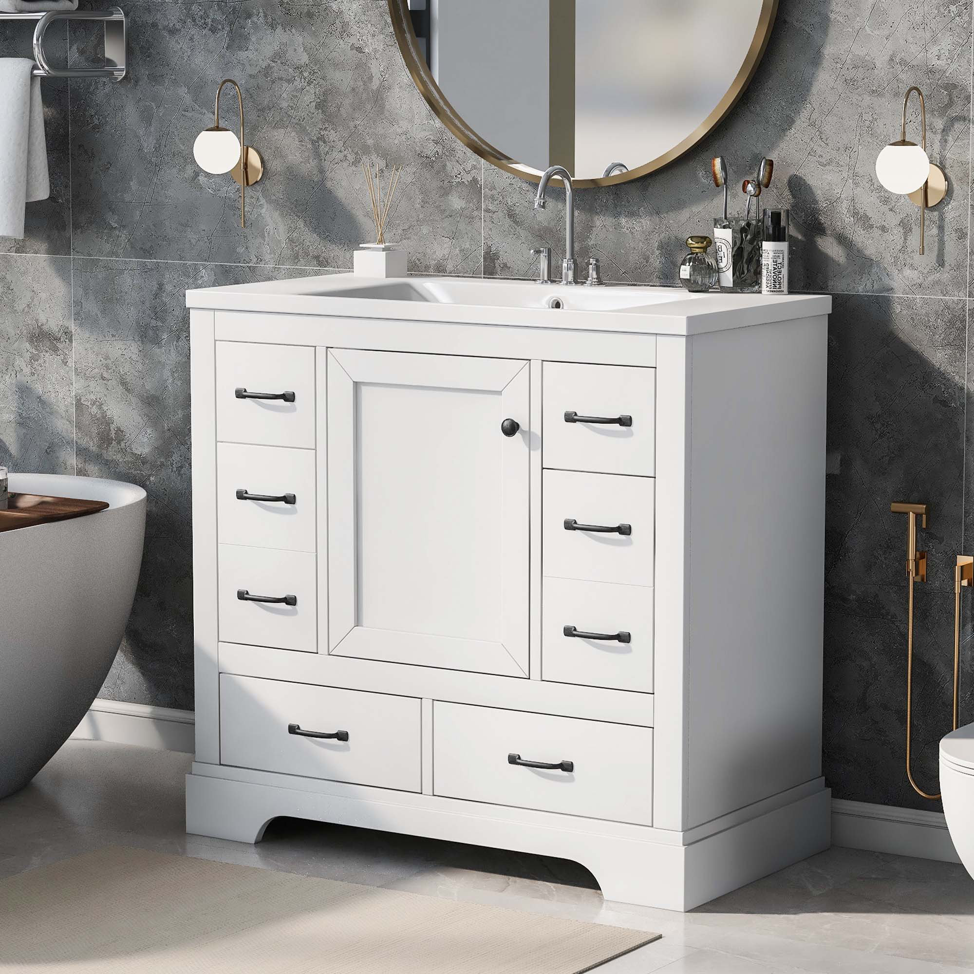 Red Barrel Studio® Sholto 36'' Free Standing Single Bathroom Vanity ...