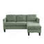 Canapé en L avec cachemire rembourré: design multifonctionnel, apparence de luxe moderne - idéal pour les salons, appartements - assemblage et entretien faciles, vert olive-1205370755