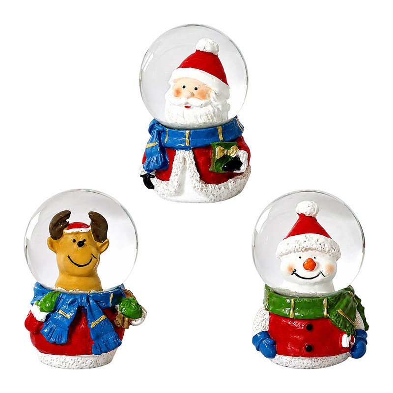 Christmas Santa Claus and Reindeer Snow Globe