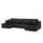 132" U Shaped Modular Sectional Sofa, Comfy Compressed Cloud Couch with Side Pockets, Modern Minimalist Corduroy Memory Foam Sleeper Sofa for Living Room, No Assembly Required,Black-780030335