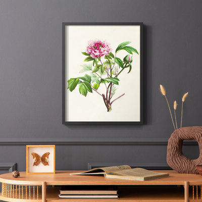 «Pretty Pink Botanicals», reproduction encadrée en bois massif