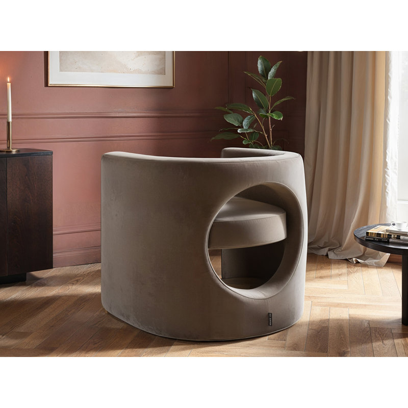 Velvet Accent Chair, Beige