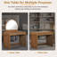 Table de coiffeuse 39 "avec miroir et miroir à écran tactile éclairé, coiffeuse avec tiroir pour chambre à coucher, espresso-132945086