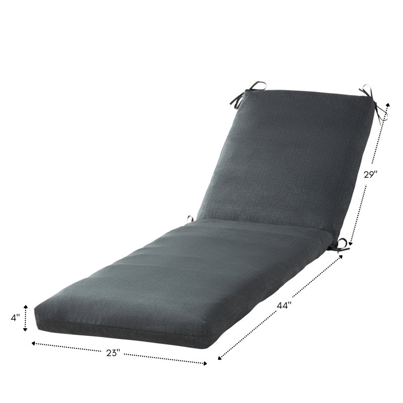 Outdoor Chaise Lounge Chair Cushion, Carbon