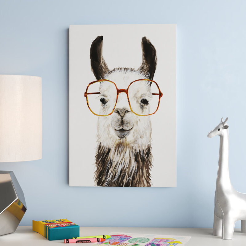 Hip Llama III 1 Piece Painting, 46cm H x 30cm W, Wrapped Canvas