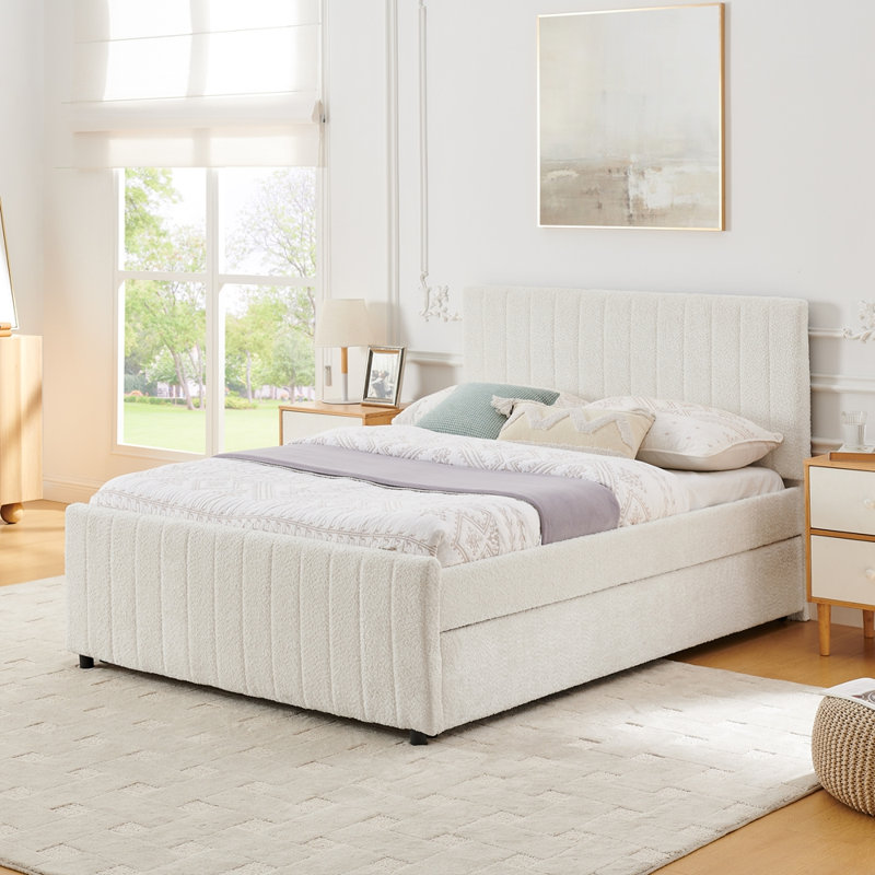 Lit simple Hund Trundle, Beige, Full / Double