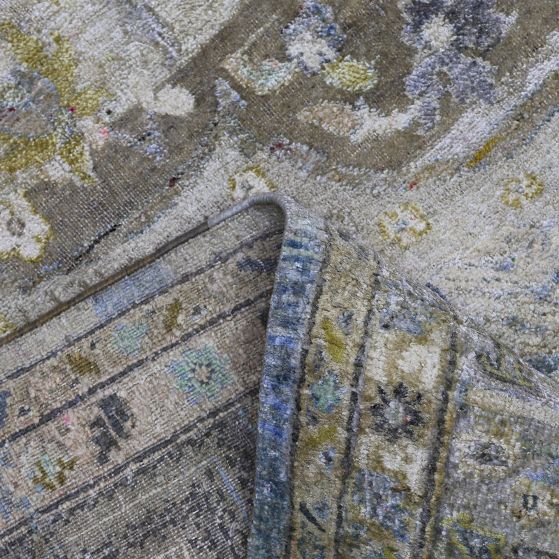 Gray Alchemy Traditional Silk Rug - 8'10" x 11'10"