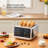 4-Slice Toaster with Touch Controls, 6 Browning & Bread Settings, Extra-Wide Slots for Bagels & Muffins, Removable Crumb Tray, Space-Saving Design