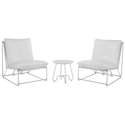Basil 2-Person Patio Conversation Set with Steel Frame