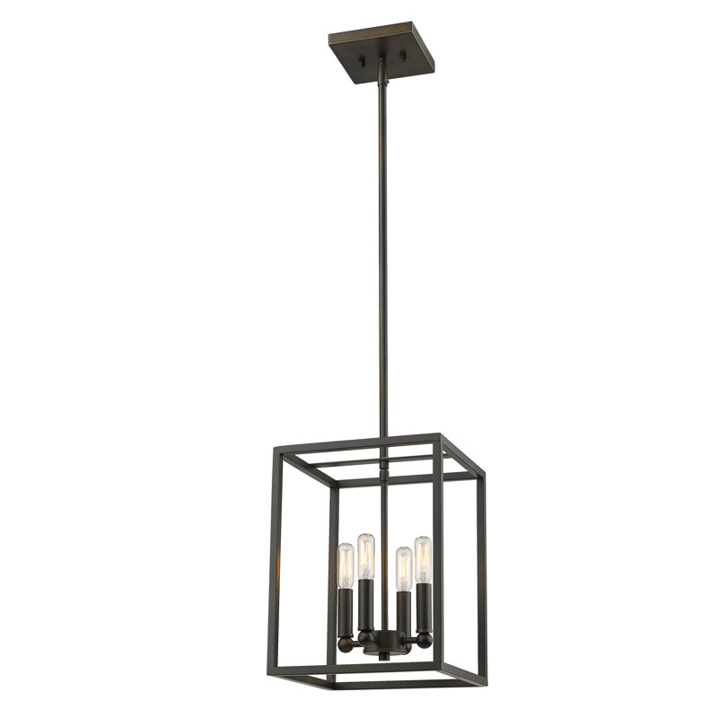 Luminaire suspendu géométrique simple 4 lumières Seadrift, Noir