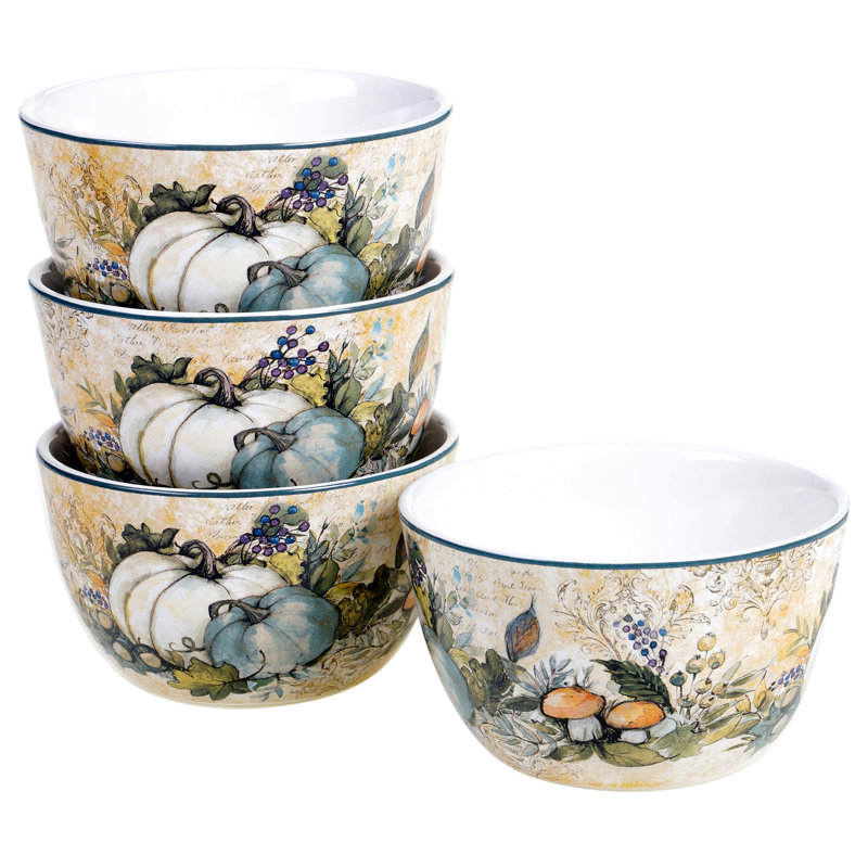 Harvest Gatherings 16-Piece Ceramic Dinnerware Set for Thanksgiving