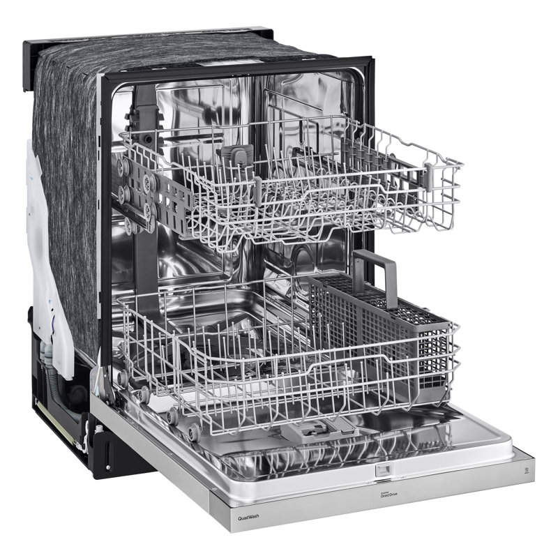 LG 24-inch Wide QuadWash, Front Control Dishwasher - Stainless Steel, Print Proof Stainless Steel