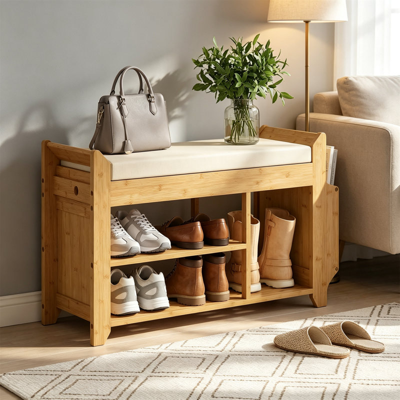 Shoe Bench, Natural and Cream