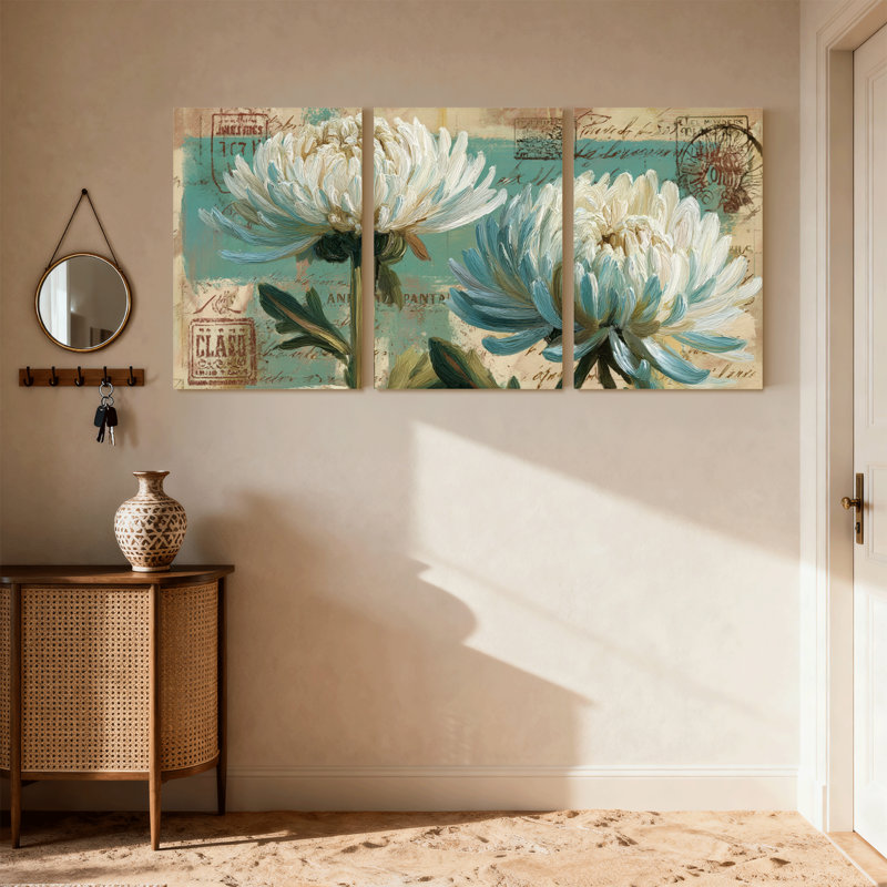 Plantes et fleurs, ensemble de 3 impressions sur toile, H 18 po x l 36 po