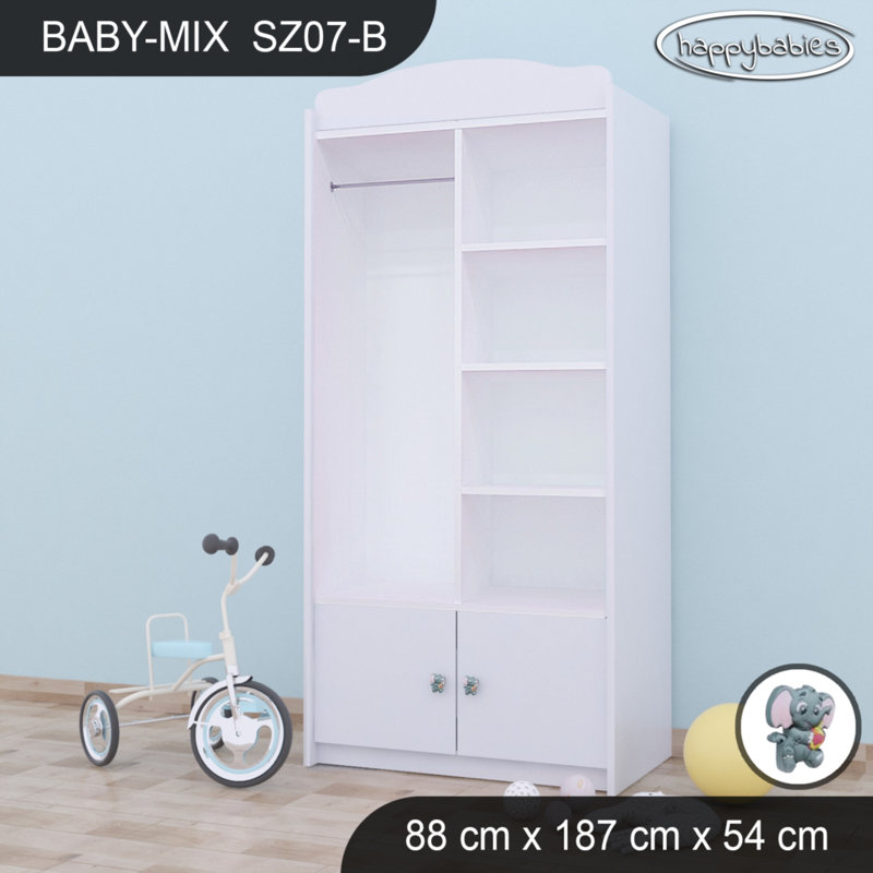 Baby 4 Door Wardrobe, White