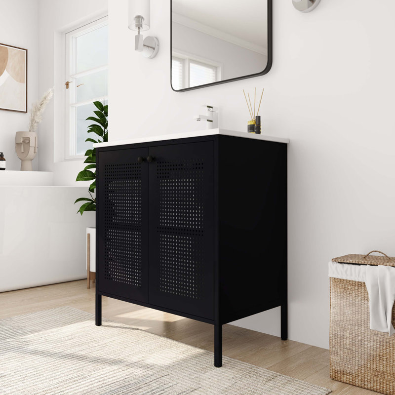 Ensemble de meuble-lavabo simple 18,30 po avec plateau en bois manufacturé Braedene