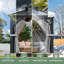 Pavillon de jardin extérieur VIWAT avec toit en acier galvanisé, structure en aluminium, rideaux et filet-128562006