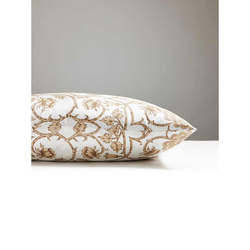 Ornamental Gate Silk Floral Square Pillow Cover & Insert, Travertine