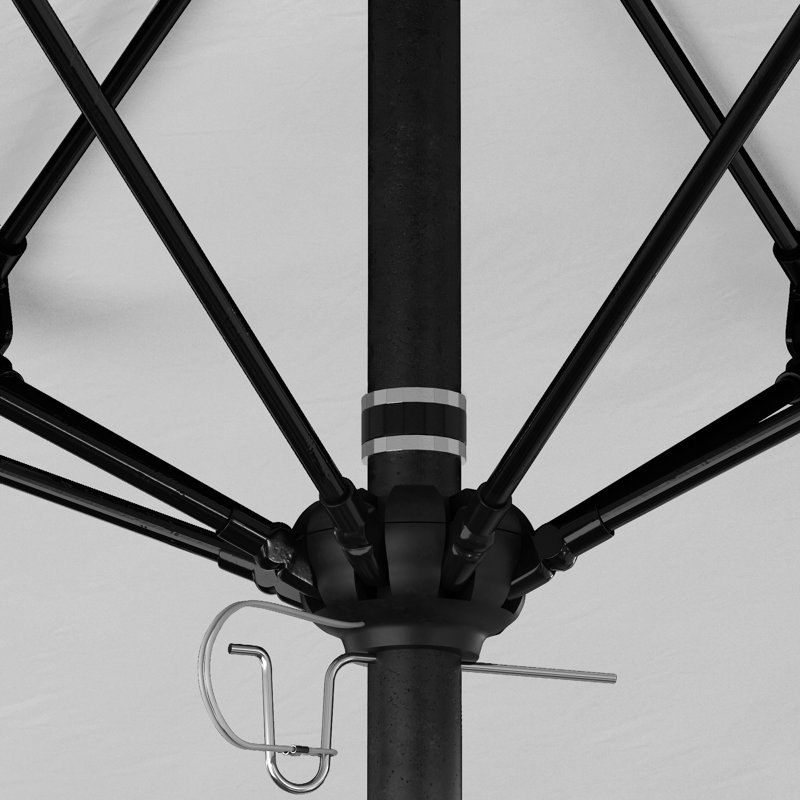 Parasol de marché octogonal 9 pi Willa, Toile Sunbrella® naturel, Stone Black