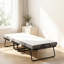 Lits portables avec rangement, lit d'invité moderne compact à structure en acier pour la maison