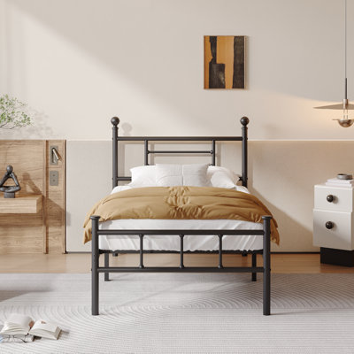 Stylish Platform Bed with Headboard & Footboard, Space-Saving No Box Spring Design, Sturdy Metal Frame, Available in Multiple Sizes