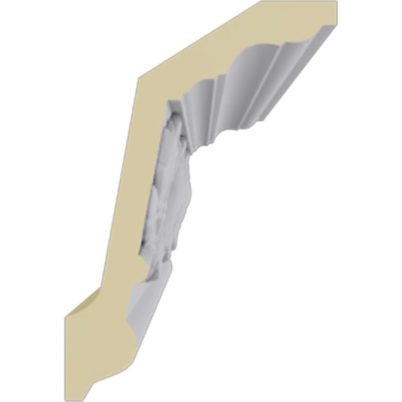 Rose Design Primed Polyurethane Crown Moulding, 94.5" Length