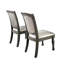 Chaises de salle à manger grises et argentées pour 2 - paire de meubles de salle rembourrés, chaises, siège rembourré, pieds tournés, style chic