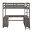 Lit mezzanine double avec bureau en U, tiroirs et tablettes-257538859