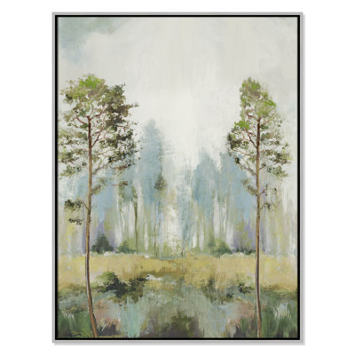 Teton Tall Green Trees II by Teton Pearce - Floater Frame Print on Canvas