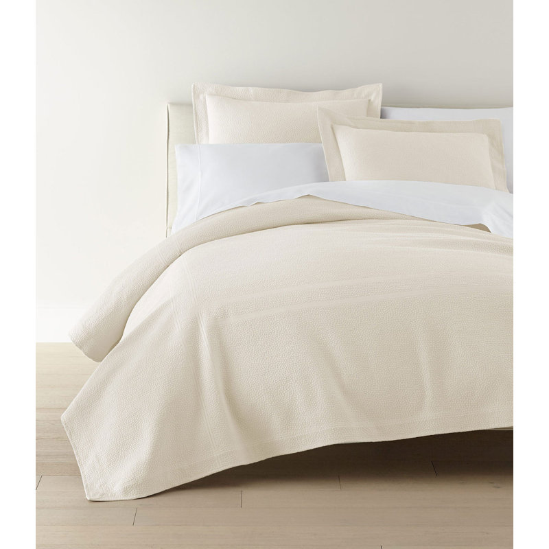 Montauk 100% Cotton Coverlet, California King Coverlet, Pearl