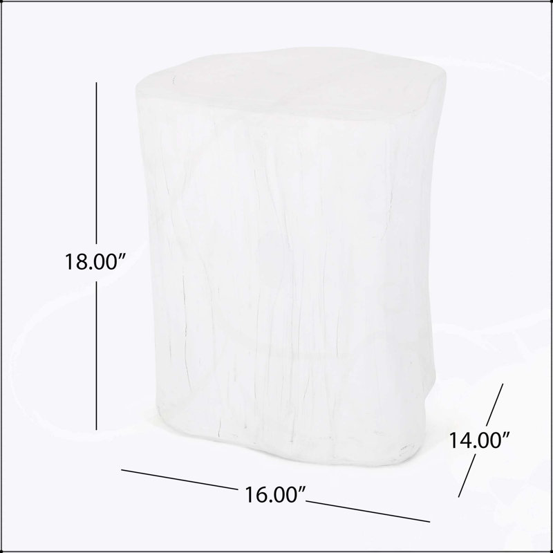 Table d'appoint d'extérieur en béton léger avec souche d'arbre, durable et élégante pour le patio et le jardin