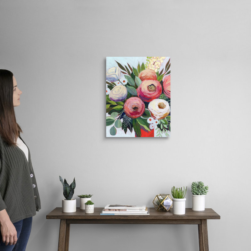 «Lustrous Bouquet II» par Grace Popp - reproduction d'art sur toile, H 20 po x l 16 po x P 1,25 po, Toile tendue